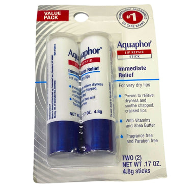Aquaphor Lip Repair Inmediate Relief 4.8g Two (2) Sticks